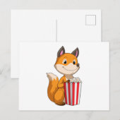 ポップコーンを持った狐 ポストカード (正面/裏面)