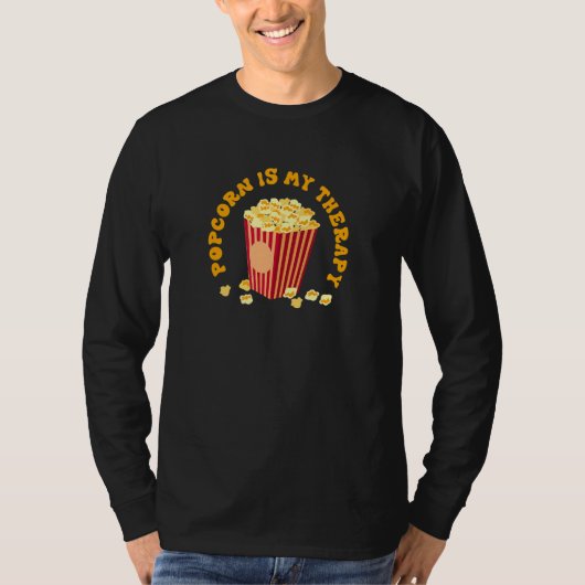 ポップコーンアズセラピー引用文コーンフード Tシャツ (正面)