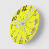 ポップコーンアニメループス幾何学模様 ラウンド壁時計 (傾斜)