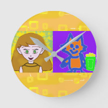 ポップコーンアニメワンモーメントPlease Wall Clock