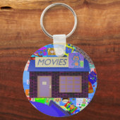 ポップコーンアニメ映画キーチェーン キーホルダー (正面)