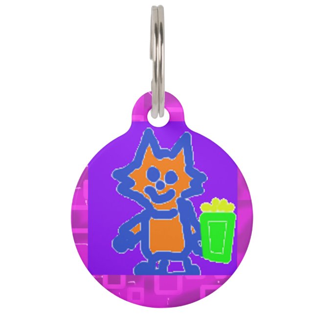 ポップコーンアニメ私のペットが好きポップコーンラウンドペットタグ ペット　ネームタグ (裏面)