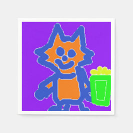 ポップコーンアニメ紙ナプキンス スタンダードカクテルナプキン