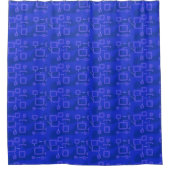ポップコーンアニメI'm All wet Blue Shower Curtain シャワーカーテン (正面)