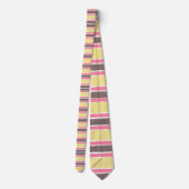 ポップコーンイエローバブルガムピンクコーヒーブラウンストライプコーヒー ネクタイ (裏面)