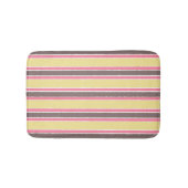 ポップコーンイエローバブルガムピンクコーヒーブラウンストライプコーヒー バスマット (正面)