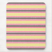 ポップコーンイエローバブルガムピンクコーヒーブラウンストライプコーヒー マウスパッド (正面)