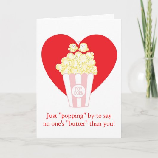 ポップコーンインラブバレンタインカード シーズンカード (正面)