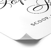 ポップコーンエレガントバーブラックスクリプト |テーブルの処理 ポスター (角)