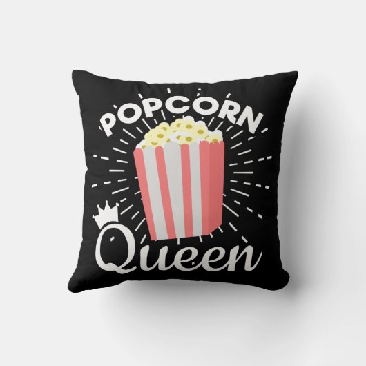 ポップコーンクイーンウィメンズガールズムービーポップコーン恋人 クッション (裏面)