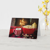 ポップコーンクリスマス カード (黄色い花)