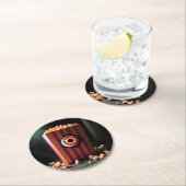 ポップコーンコースターの不気味な眼球 ラウンドペーパーコースター (インサイチュ)