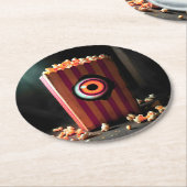 ポップコーンコースターの不気味な眼球 ラウンドペーパーコースター (アングル)