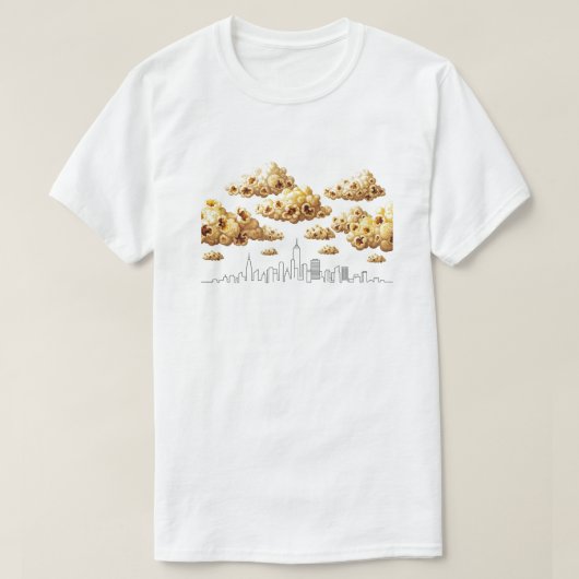 ポップコーンシティ – ミニマルおもしろいリストスカイラインTシャツ Tシャツ (デザイン正面)
