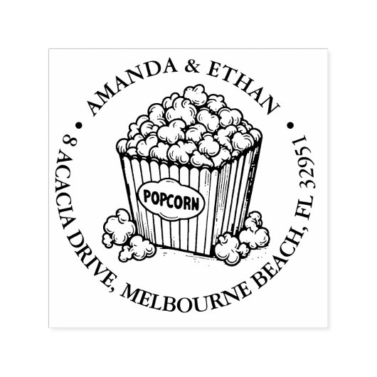 ポップコーンスナックテーマ セルフインキングスタンプ (デザイン)
