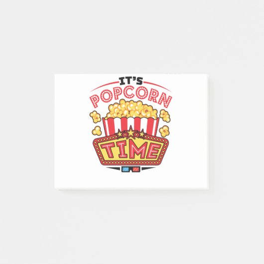 ポップコーンタイム映画シネマ愛好者 ポストイット (正面)