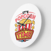ポップコーンタイム映画映画の愛好家 ラージ壁時計 (傾斜)