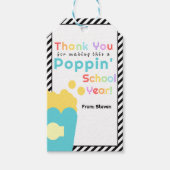 ポップコーンテーマ先生年度末お礼 ギフトタグ (正面)