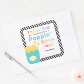 ポップコーンテーマ先生年度末お礼 スクエアシール (封筒)