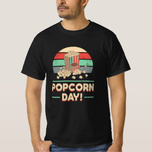 ポップコーンデイシネマ映画スナックポップ・アートのフィルムギフトアイディア Tシャツ