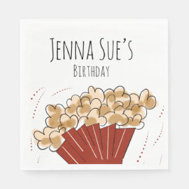 ポップコーンドードルムービーアウトドアパーティー誕生日 スタンダードランチョンナプキン