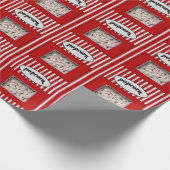 ポップコーンバケッ赤と白トクリスマス ラッピングペーパー (角)