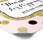 ポップコーンバーサインピンクブラック金ゴールド紙吹雪 ポスター (角)