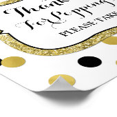 ポップコーンバーサイン 白 黒 ゴールド コンフェッティ ポスター (角)