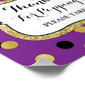 ポップコーンバーサイン 紫 黒 ゴールド コンフェッティ ポスター (角)