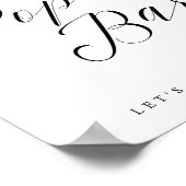 ポップコーンバーシックブライダルシャワーまたは結婚ズサイン ポスター (角)