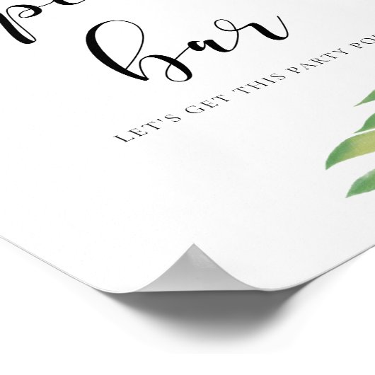 ポップコーンバー水の色の葉緑の結婚の徴候 ポスター (角)