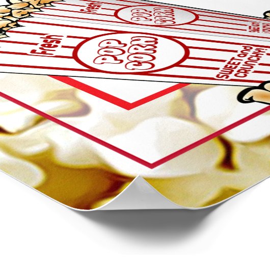 ポップコーンバー結婚のベビーシャワーのサインのポスター ポスター (角)