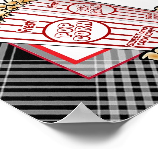 ポップコーンバー結婚のベビーシャワーのサインのポスター ポスター (角)