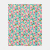 ポップコーンパターンムービーナイトシアターおもしろいティール（緑がかった色） フリースブランケット (正面)