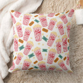 ポップコーンパターンムービーナイトシアターおもしろい クッション (ブランケット)