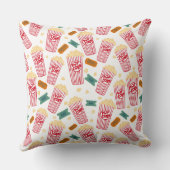 ポップコーンパターンムービーナイトシアターおもしろい クッション (裏面)