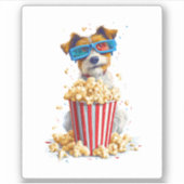 ポップコーンパピー � 映画の夜の犬 シール (正面)