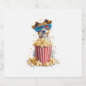 ポップコーンパピー � 映画の夜の犬 スパークリングワインラベル (シングルラベル)