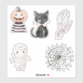 ポップコーンパンプキン サボテン ハロウィン シール (シート)