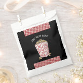 ポップコーンパーソナライズされたキャンディの好意バッグレッドプレイド フェイバーバッグ (クリップ留めされた状態)