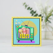 ポップコーンパーティー / ムービーナイト / スリーパー パーティーなど 招待状 (スタンド正面)