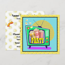 ポップコーンパーティー / ムービーナイト / スリーパー パーティーなど 招待状