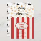 ポップコーンパーティー 誕生日パーティーのテーマ 招待状 (正面/裏面)