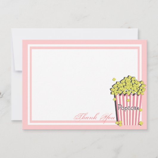 ポップコーンピンクフラットカードサンキュー サンキューカード (正面)