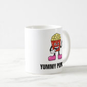 ポップコーンフードかわいい顔 コーヒーマグカップ (正面右)