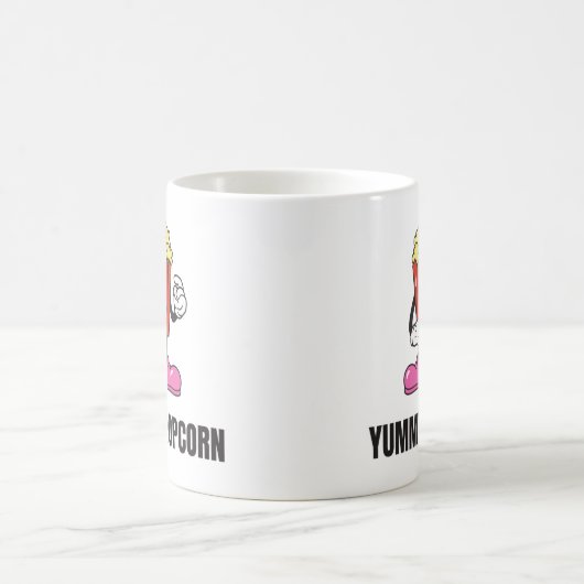 ポップコーンフードかわいい顔 コーヒーマグカップ (中央)