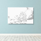 ポップコーンペンシルスケッチバイサラモトラネス キャンバスプリント (インサイチュ (ウッドフロア))