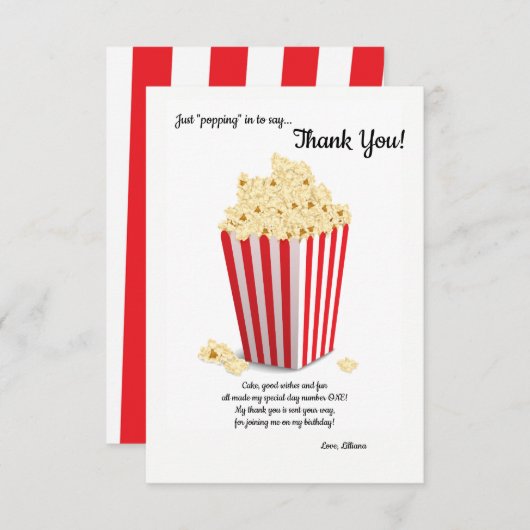 ポップコーンボックスありがとうございます 招待状 (正面/裏面)