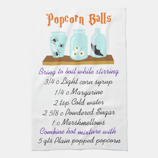ポップコーンボールレシピ キッチンタオル (縦)