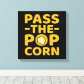 ポップコーンポップコーン食べ物食べ物愛好家グラフィックを渡す キャンバスプリント (インサイチュ (ウッドフロア))